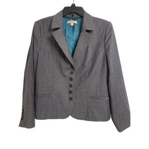 Caslon 16 Wool Cropped Business Casual‎ Winter Blazer Charcoal Gray